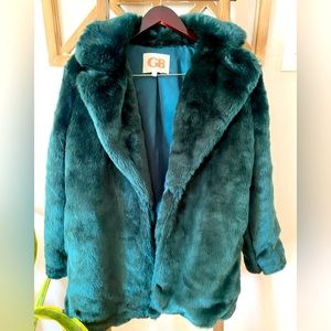 Emerald Green Faux Fur coat
